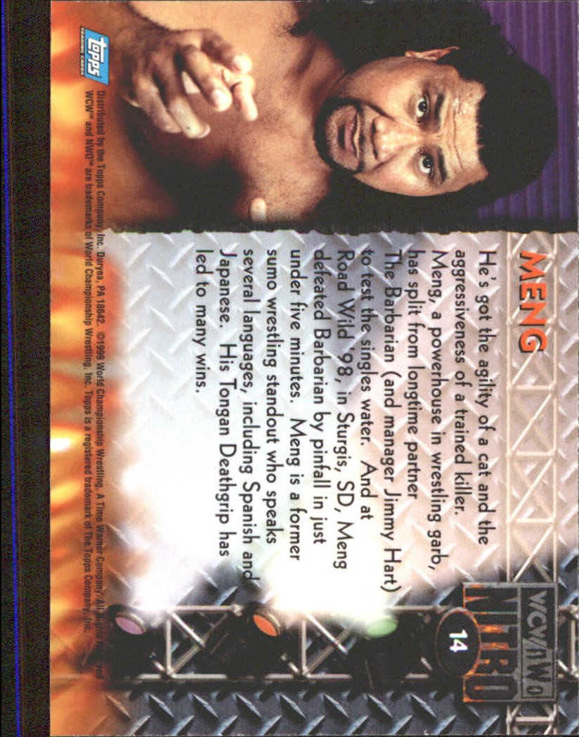 1999 Topps WCW/nWo Nitro #14 Meng back image