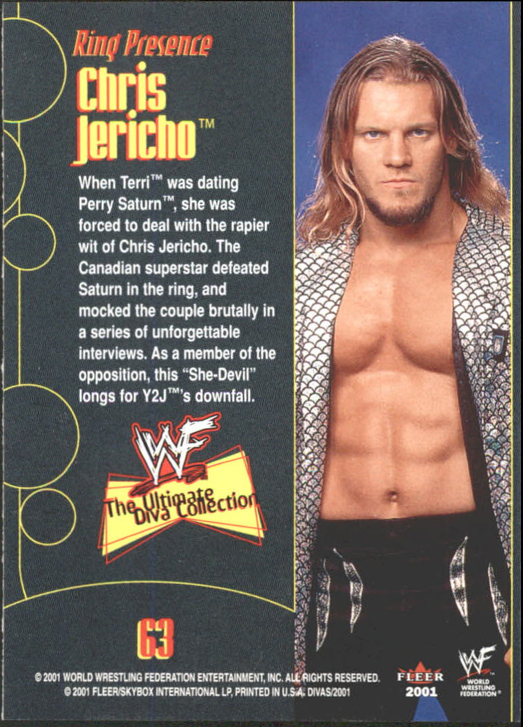 2001 Fleer WWF The Ultimate Diva Collection #63 Chris Jericho RP back image