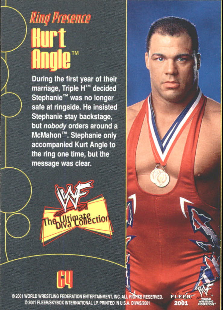 2001 Fleer WWF The Ultimate Diva Collection #64 Kurt Angle RP back image
