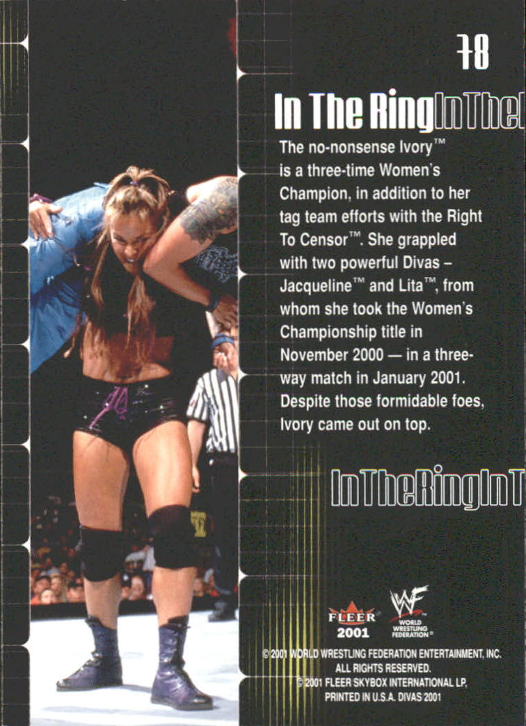 2001 Fleer WWF The Ultimate Diva Collection #78 Ivory ITR back image