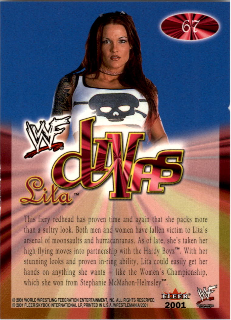 2001 Fleer WWF WrestleMania #67 Lita DIVAS RC back image