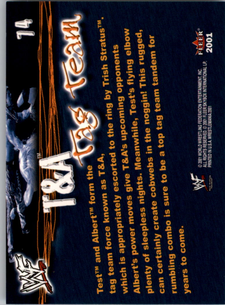 2001 Fleer WWF WrestleMania #74 T & A TT back image