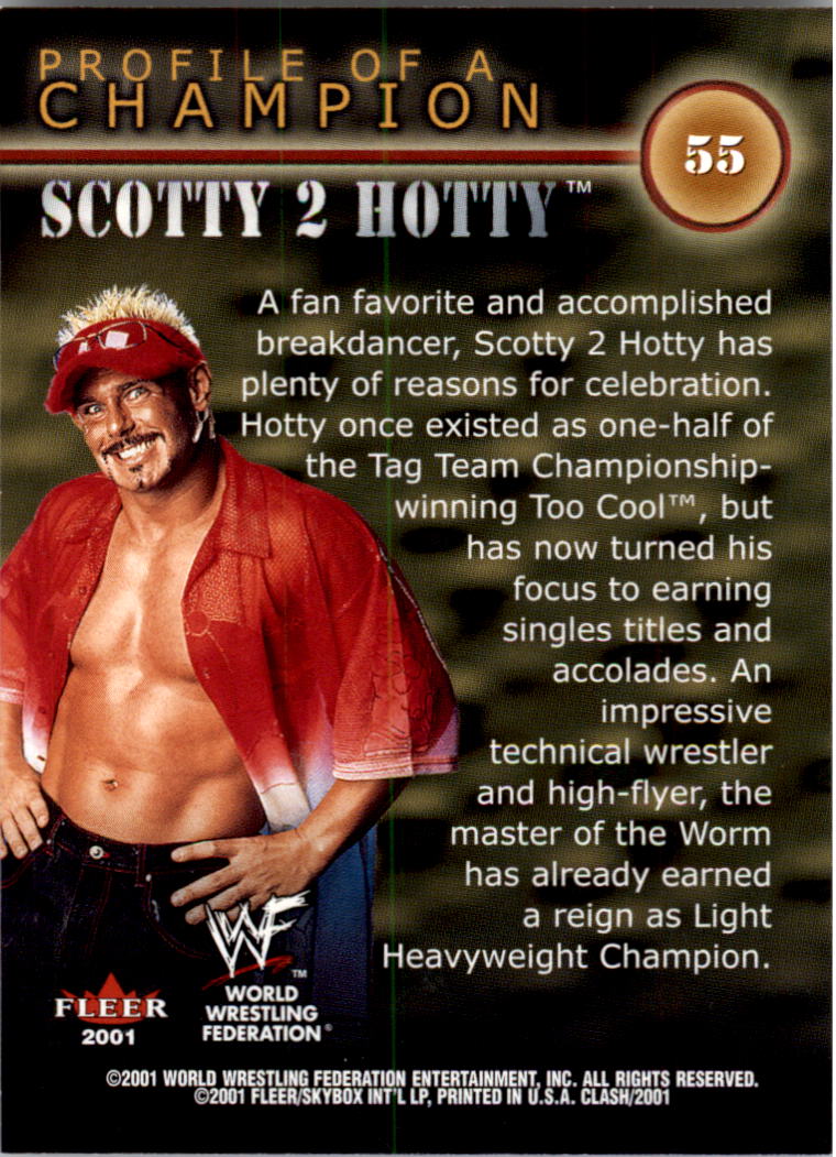 2001 Fleer WWF Championship Clash #55 Scotty 2 Hotty PC back image