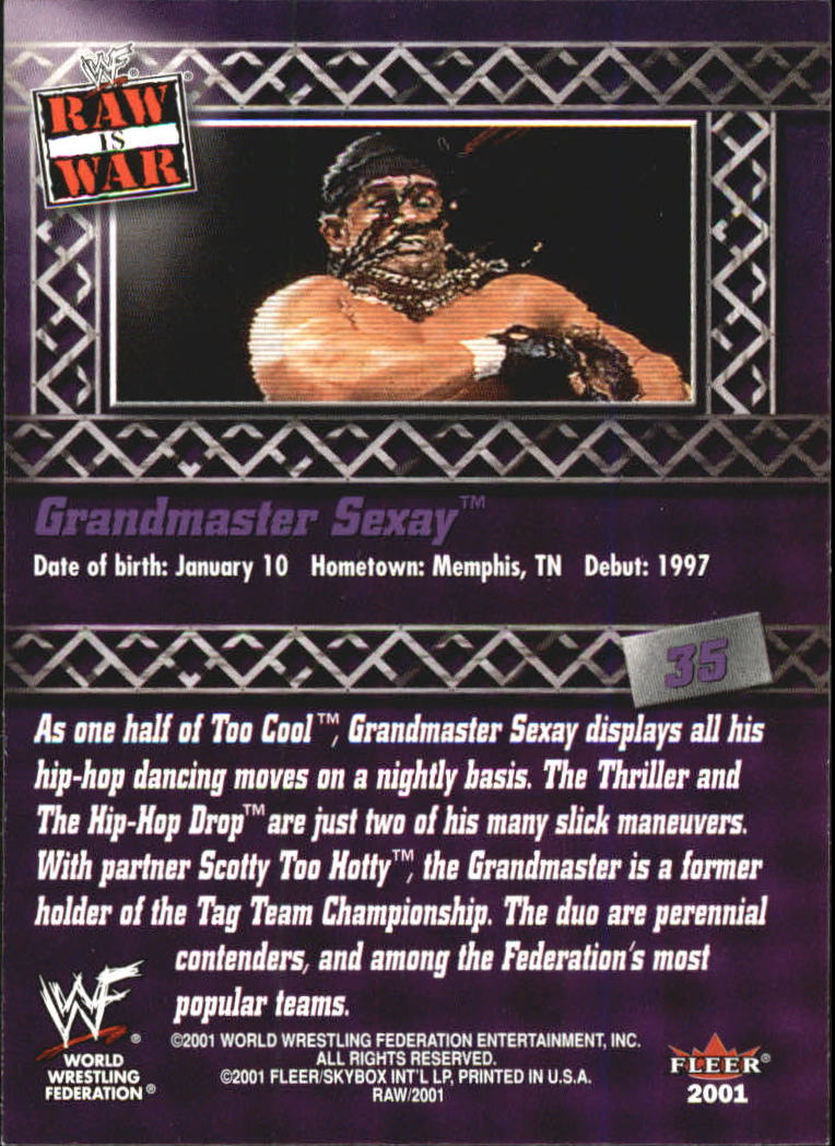 2001 Fleer WWF Raw Is War #35 Grandmaster Sexay RC back image