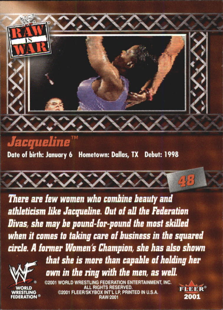 2001 Fleer WWF Raw Is War #48 Jacqueline back image