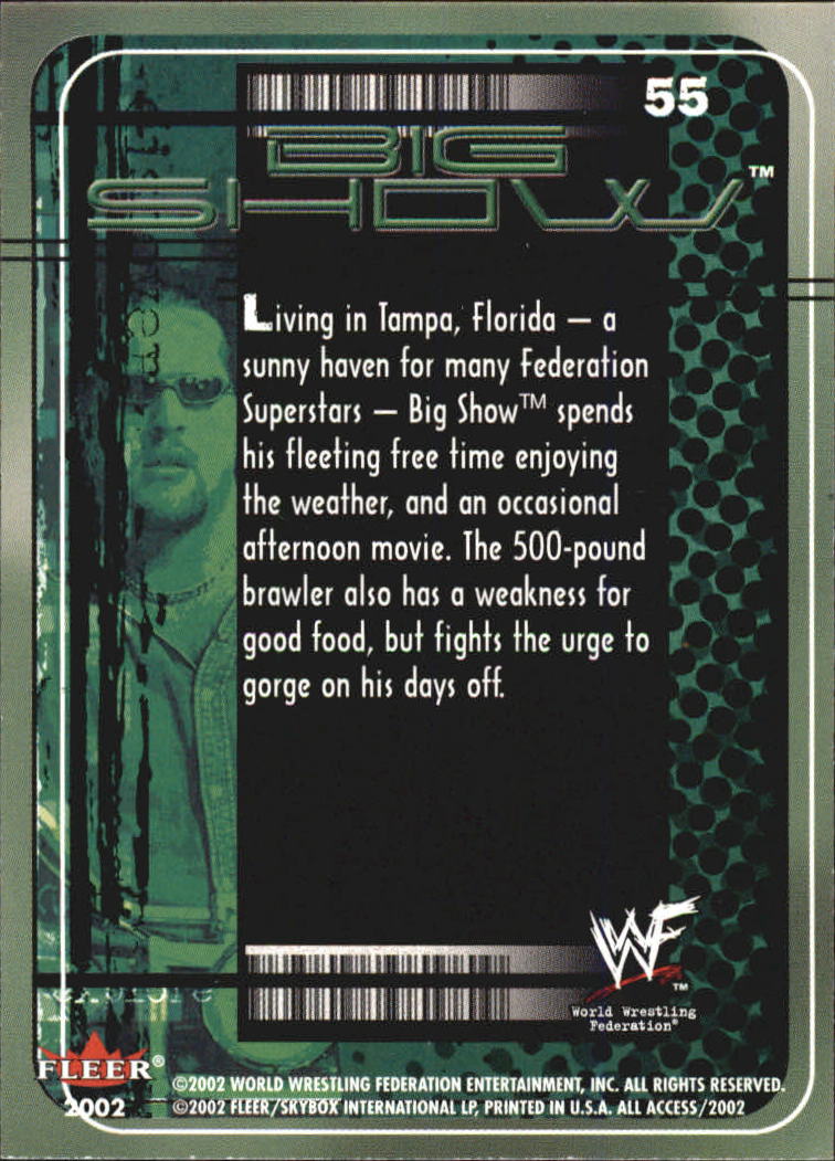 2002 Fleer WWF All Access #55 Big Show OTM back image