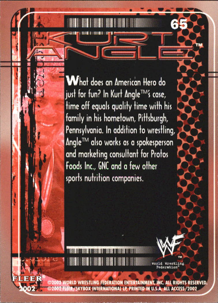 2002 Fleer WWF All Access #65 Kurt Angle OTM back image