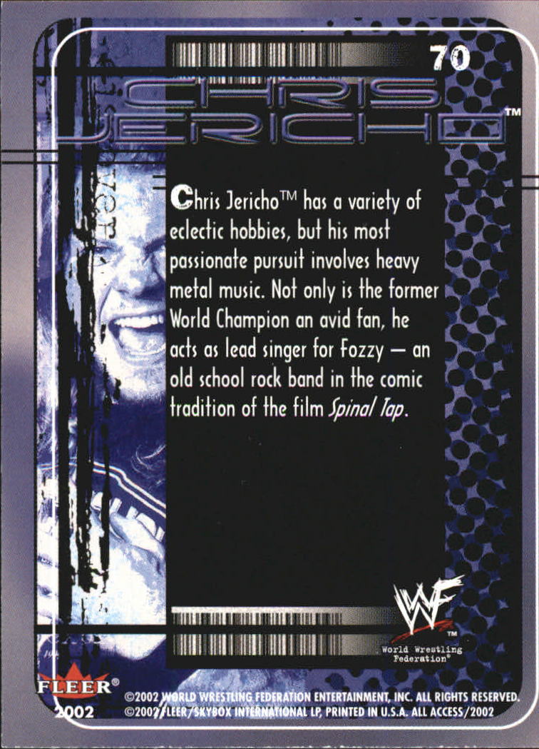 2002 Fleer WWF All Access #70 Chris Jericho OTM back image