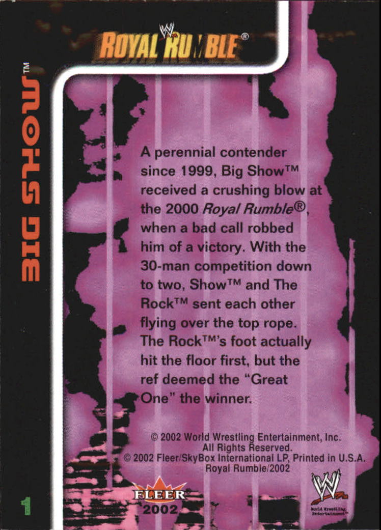 2002 Fleer WWE Royal Rumble #1 Big Show back image