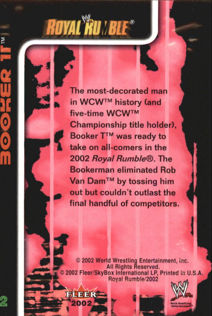 2002 Fleer WWE Royal Rumble #2 Booker T back image