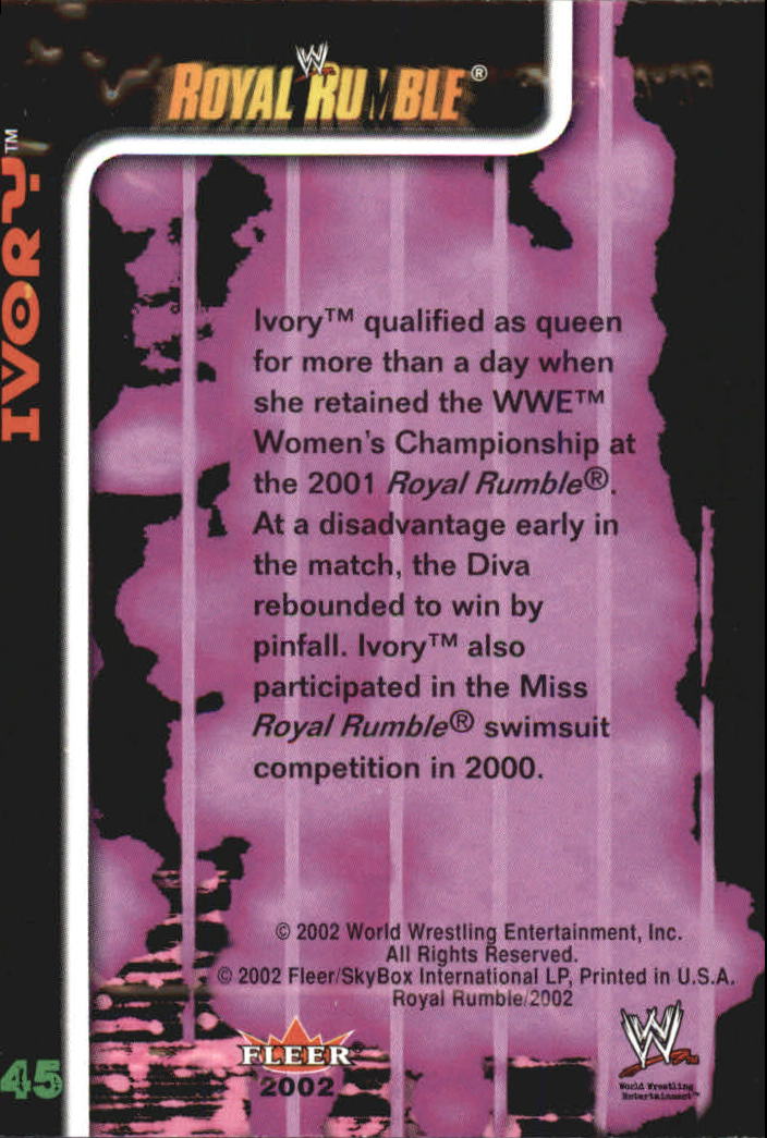 2002 Fleer WWE Royal Rumble #45 Ivory back image
