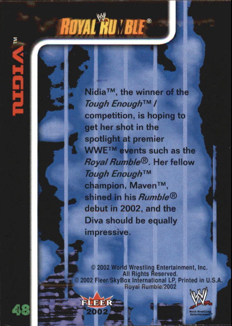 2002 Fleer WWE Royal Rumble #48 Nidia RC back image