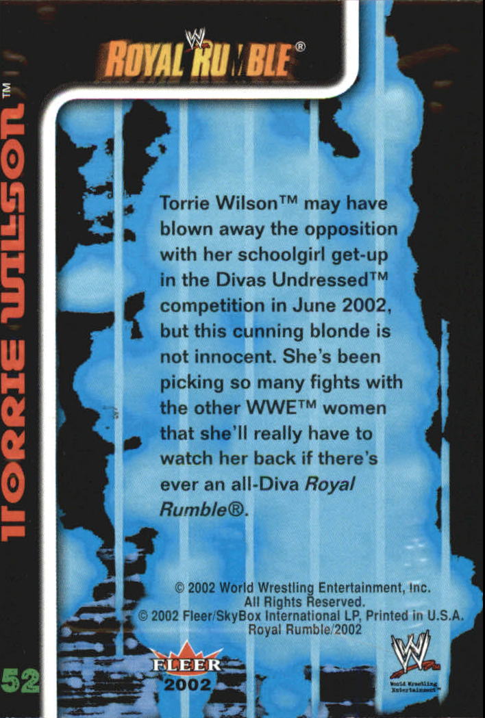 2002 Fleer WWE Royal Rumble #52 Torrie Wilson RC back image