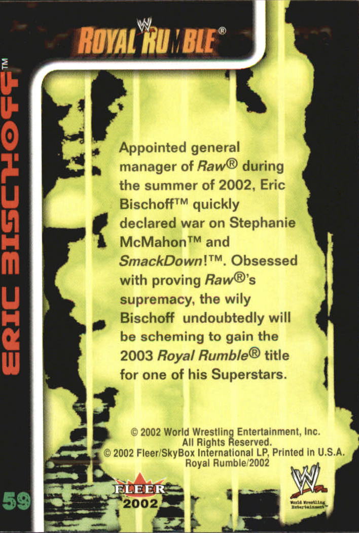 2002 Fleer WWE Royal Rumble #59 Eric Bischoff back image