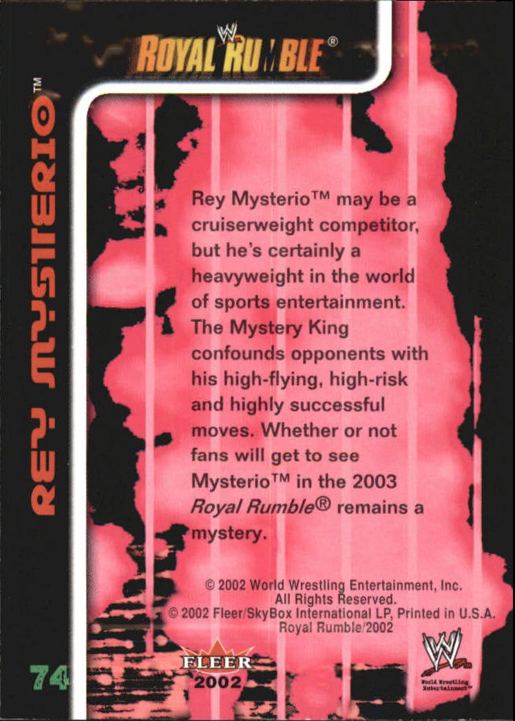 2002 Fleer WWE Royal Rumble #74 Rey Mysterio back image