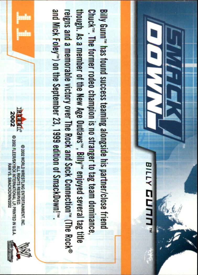 2002 Fleer WWE Raw vs. SmackDown #11 Billy Gunn back image