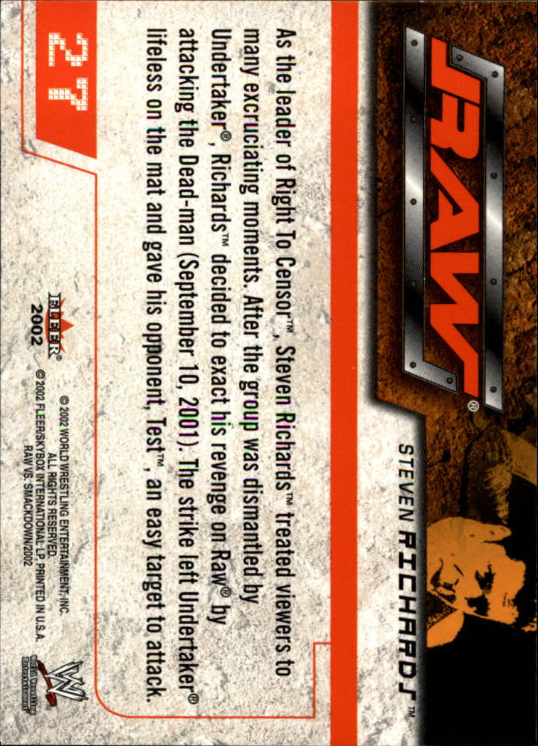 B5829- 2002 Fleer Wwe Raw Vs.Smackdown 1-90 + Einsätze -du Pick- 15 + Kostenlose - Bild 45 von 178