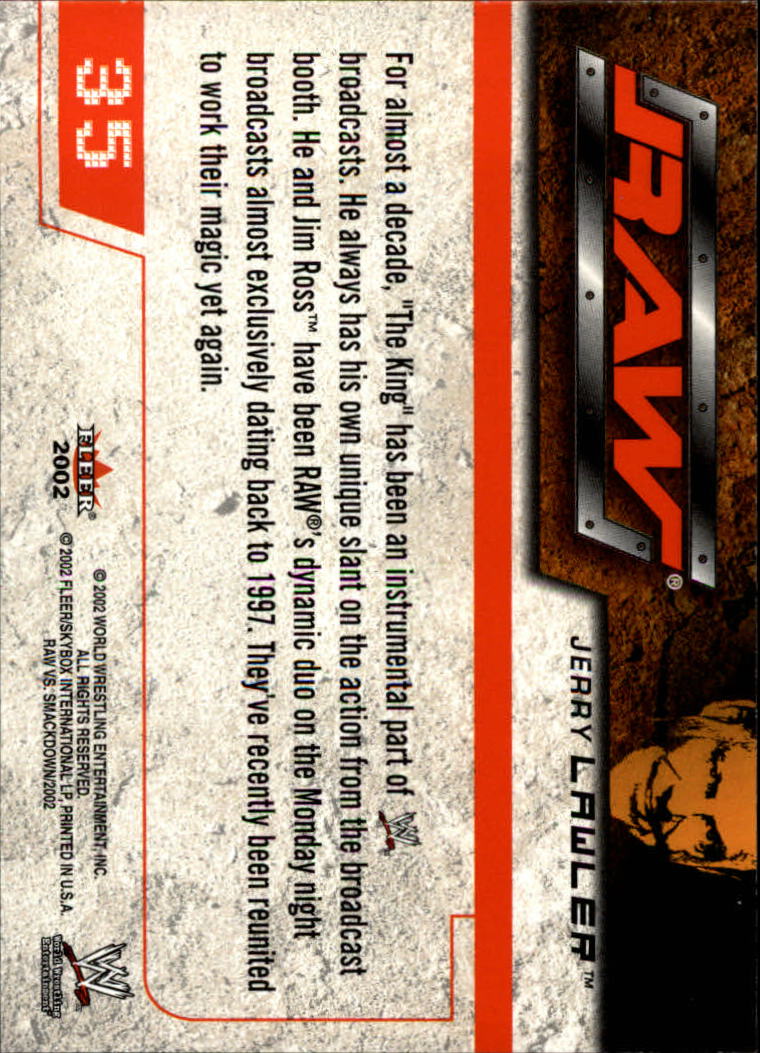 B5829- 2002 Fleer Wwe Raw Vs.Smackdown 1-90 + Einsätze -du Pick- 15 + Kostenlose - Bild 61 von 178