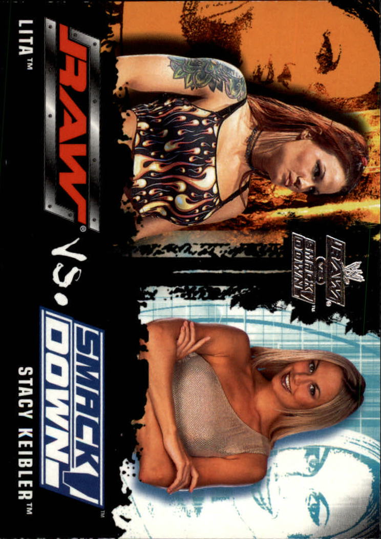 2002 Fleer WWE Raw vs. SmackDown #83 Lita vs. Stacy Keibler RVS