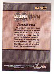 2003 Fleer WWE WrestleMania XIX #84 Shawn Michaels MM back image