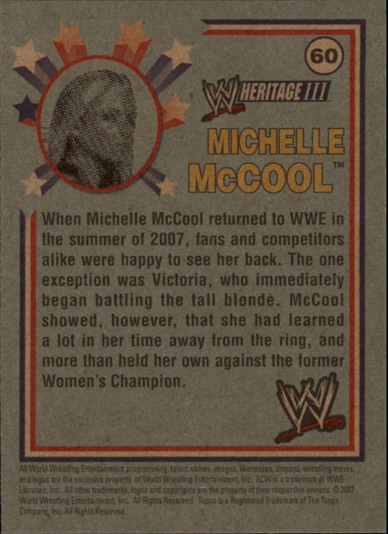 2007 Topps Heritage III WWE #60 Michelle McCool DV back image
