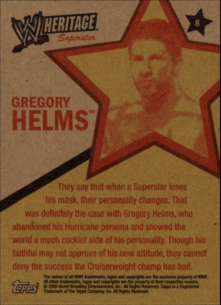 2006 Topps Heritage II WWE #8 Gregory Helms - NM-MT