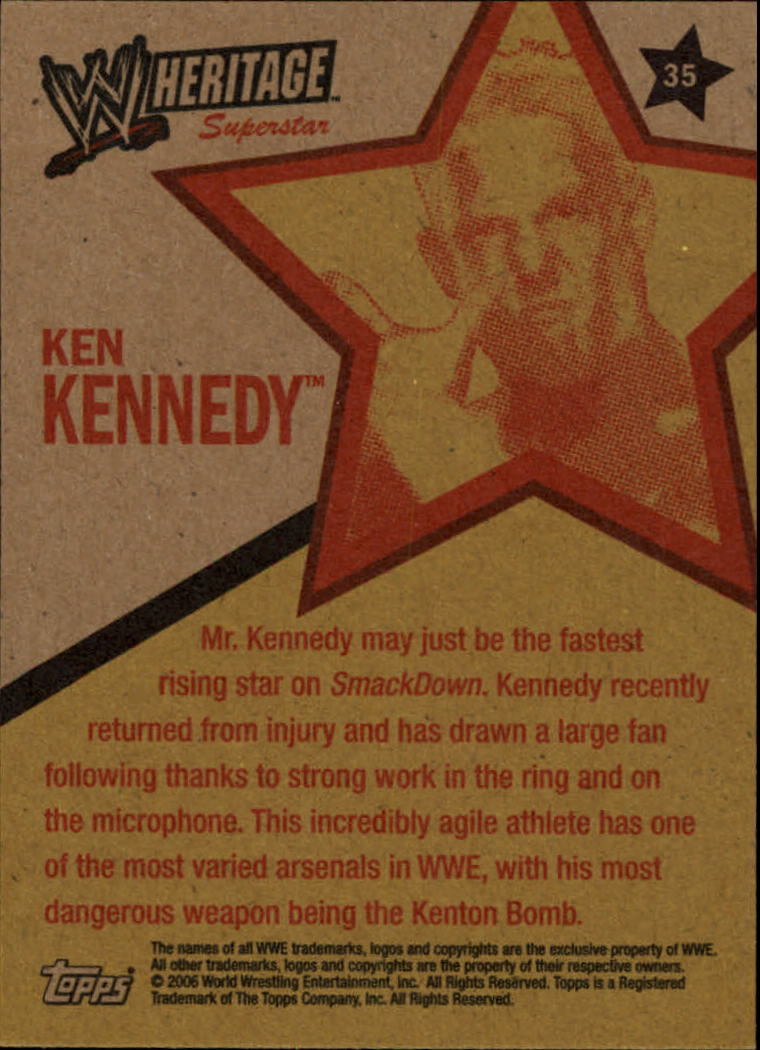 2006 Topps Heritage II WWE #35 Ken Kennedy RC back image