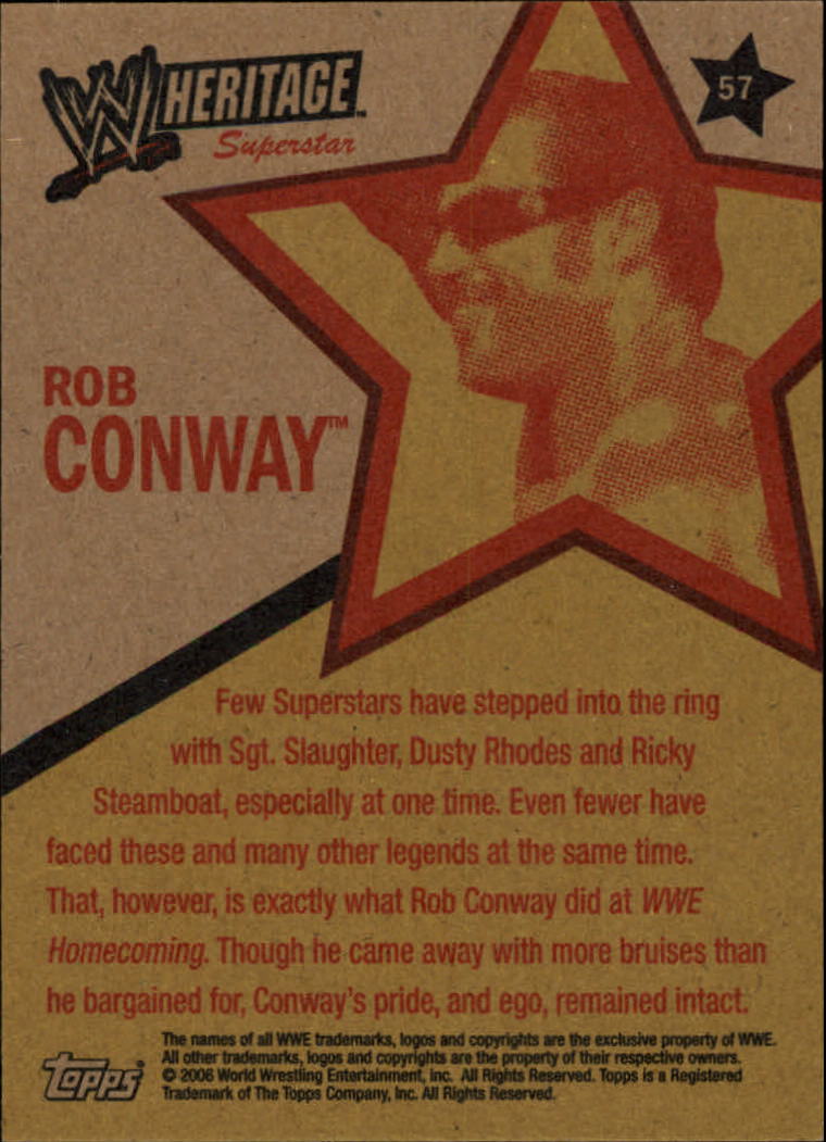 2006 Topps Heritage II WWE #57 Rob Conway back image