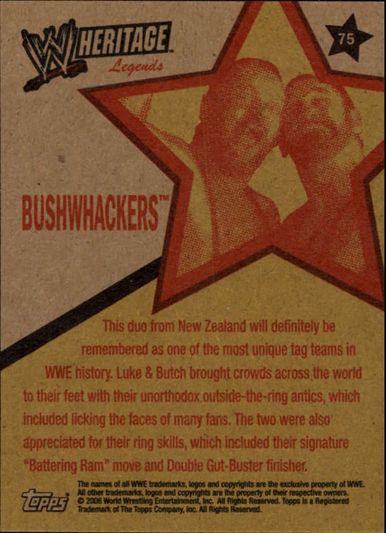 2006 Topps Heritage II WWE #75 Bushwhackers L back image