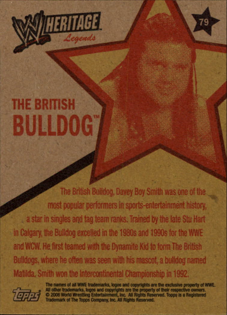 2006 Topps Heritage II WWE #79 The British Bulldog L back image