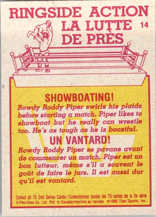 1985-86 O-Pee-Chee WWF Series 2 #14 Showboating! back image