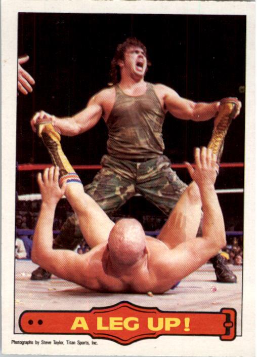 1985-86 O-Pee-Chee WWF Series 2 #20 A Leg Up!
