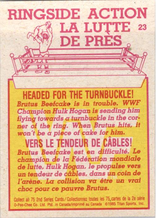 1985-86 O-Pee-Chee WWF Series 2 #23 Headed For the Turnbuckle back image