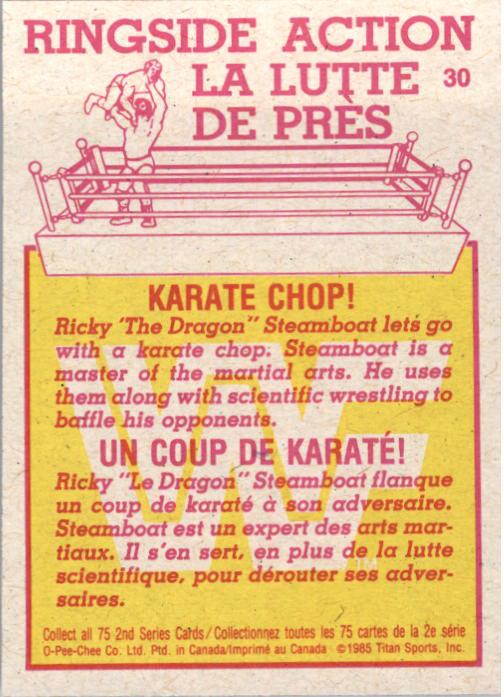 1985-86 O-Pee-Chee WWF Series 2 #30 Karate Chop! back image