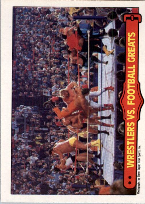 1985-86 O-Pee-Chee WWF Series 2 #67 Wrestlers vs. Football Greats