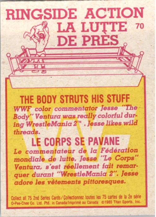 1985-86 O-Pee-Chee WWF Series 2 #70 The Body Struts His Stuff back image