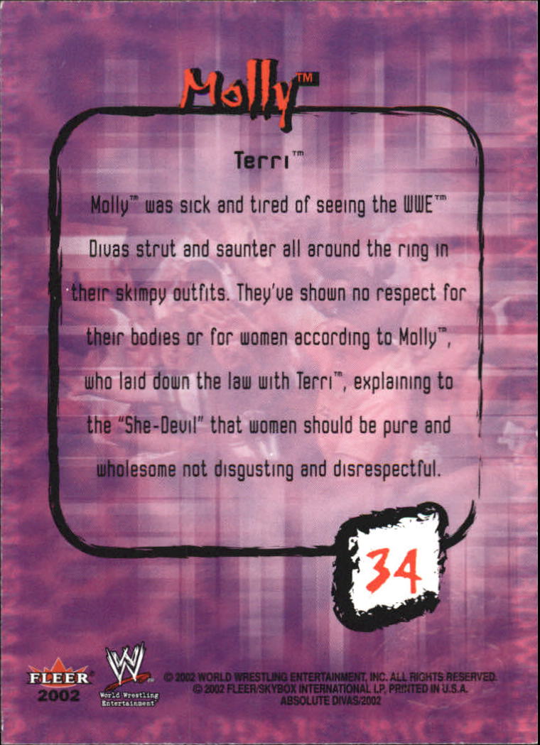 2002 Fleer WWE Absolute Divas #34 Molly back image