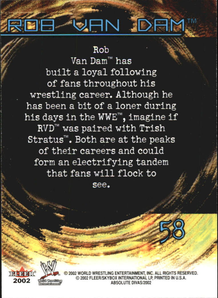 2002 Fleer WWE Absolute Divas #58 Rob Van Dam PS RC back image