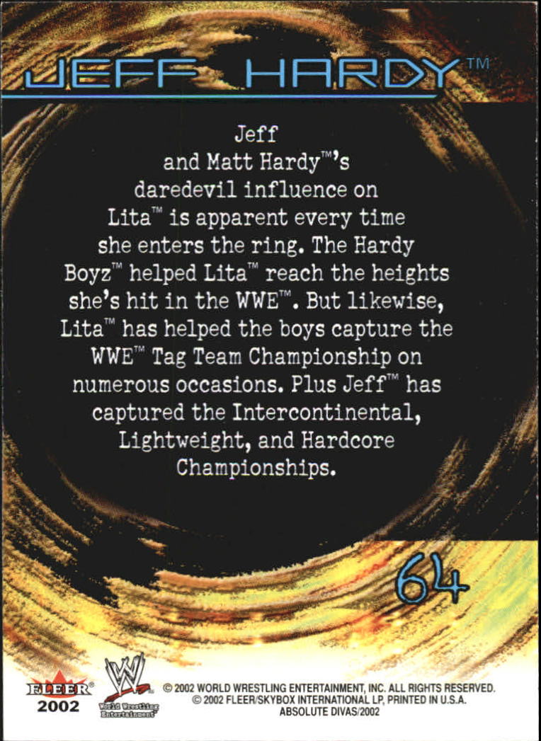 2002 Fleer WWE Absolute Divas #64 Jeff Hardy PS back image