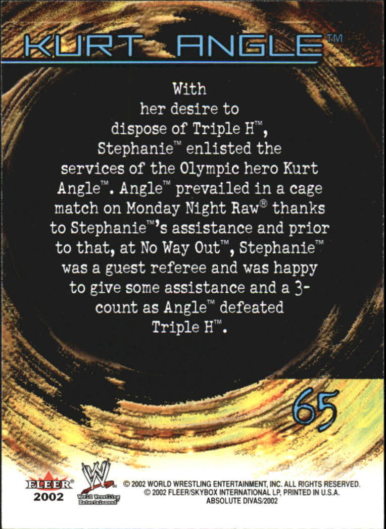 2002 Fleer WWE Absolute Divas #65 Kurt Angle PS back image