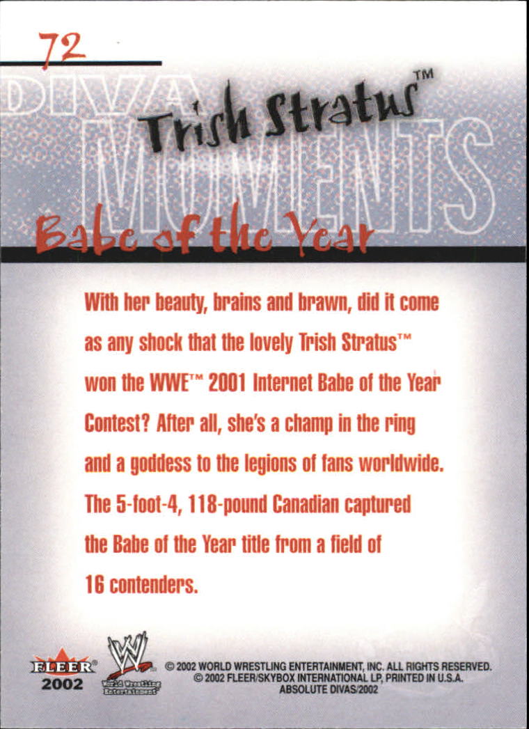 2002 Fleer WWE Absolute Divas #72 Trish Stratus DM back image