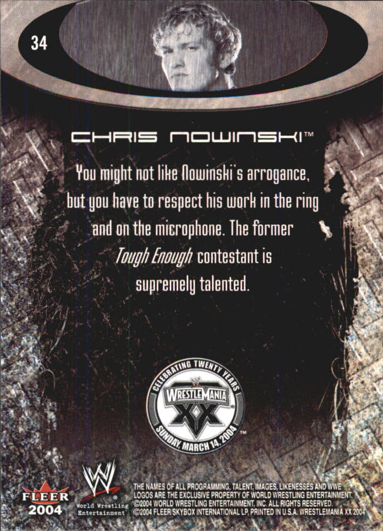 2004 Fleer WWE WrestleMania XX #34 Chris Nowinski back image