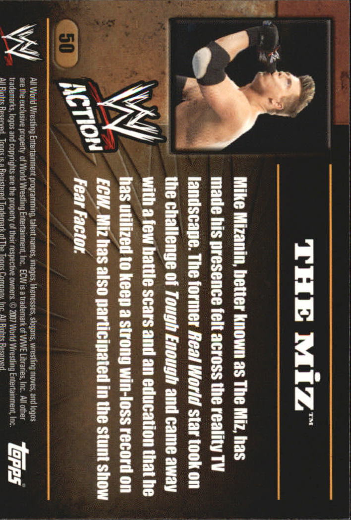 2007 Topps WWE Action #50 The Miz RC back image