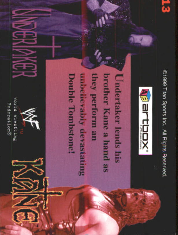 1999 Artbox WWF MotionCardz #13 The Undertaker/Kane back image