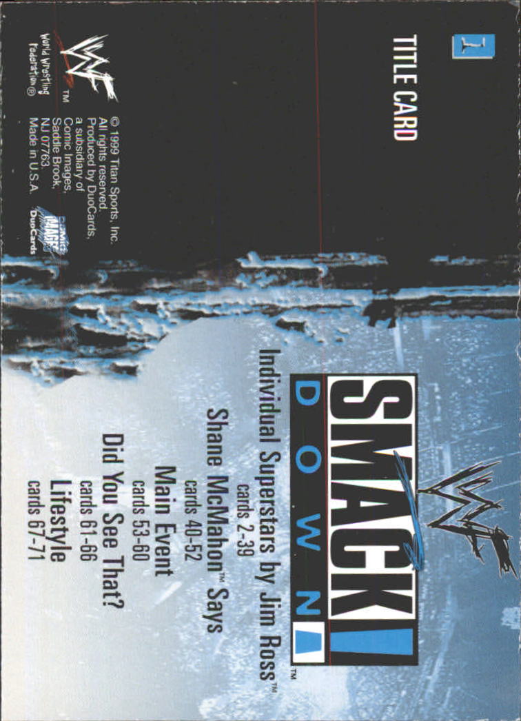 1999 Comic Images WWF SmackDown #1 Title Card back image