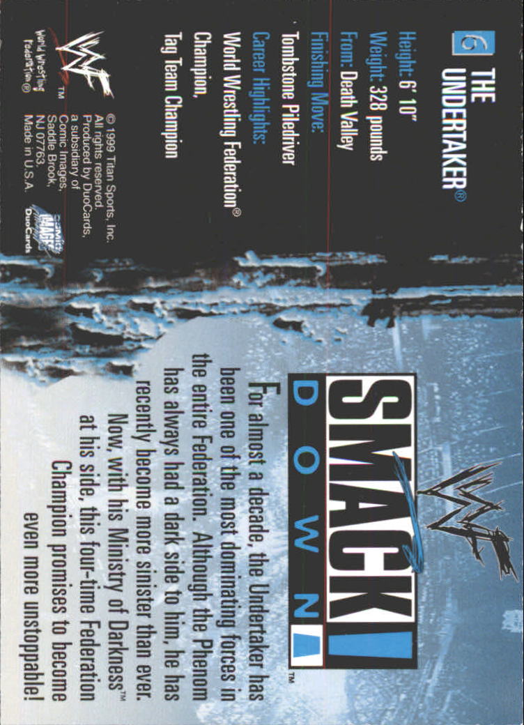 1999 Comic Images WWF SmackDown #6 The Undertaker back image