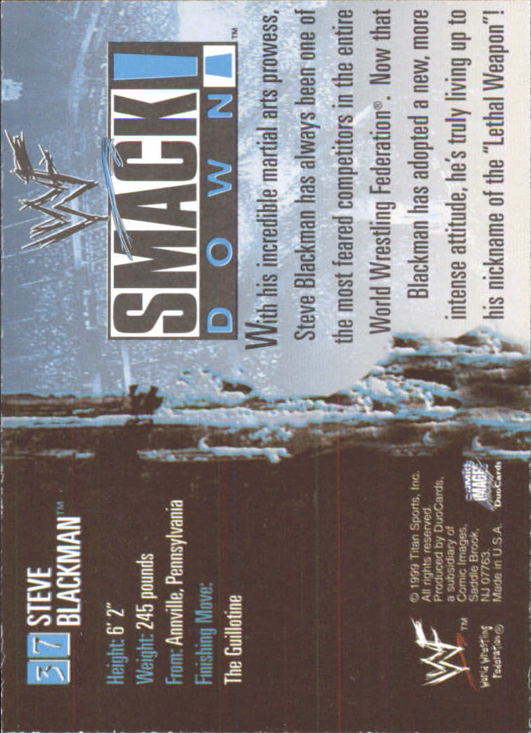 1999 Comic Images WWF SmackDown #37 Steve Blackman back image