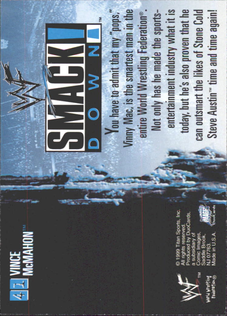 1999 Comic Images WWF SmackDown #41 Vince McMahon back image