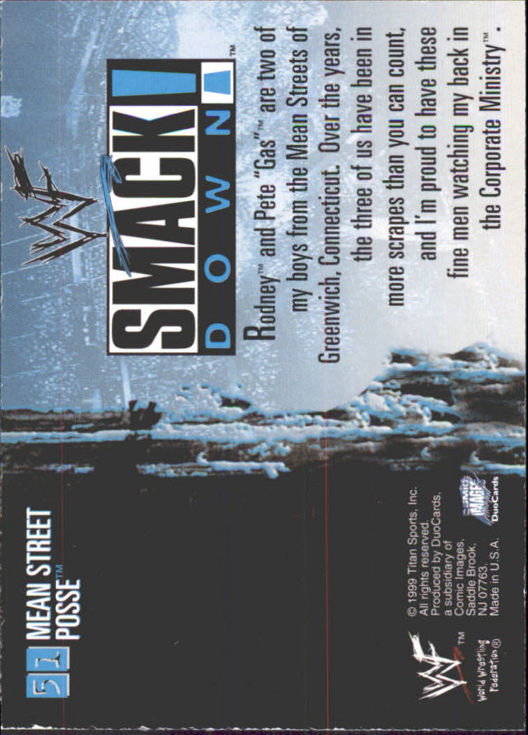 1999 Comic Images WWF SmackDown #51 Mean Street Posse back image