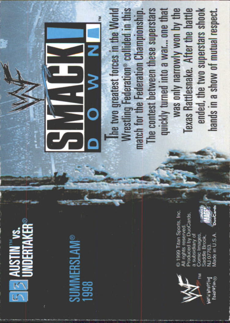 1999 Comic Images WWF SmackDown #53 Stone Cold Steve Austin/The Undertaker back image